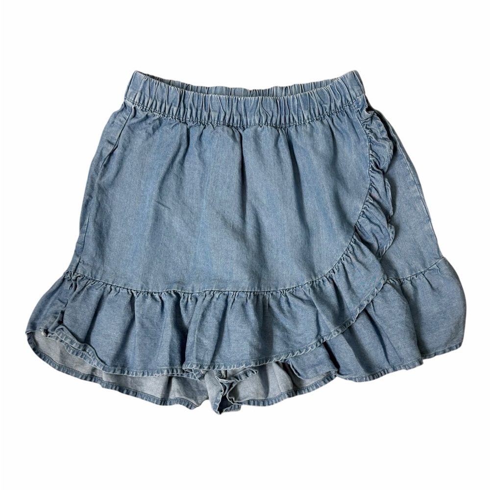 Cat & Jack Light Blue Denim Skirt with Elastic Waist - Size L (10/12)